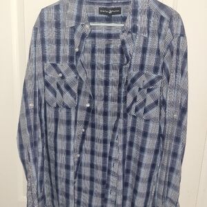 Mens blue checkered Beverly hills polo club xl shirt
